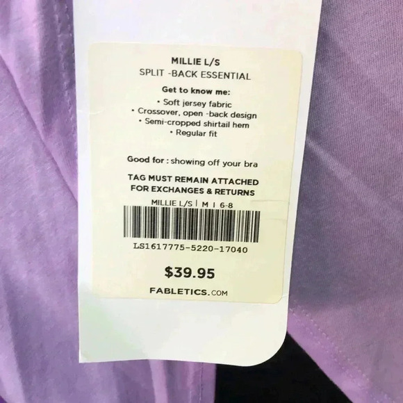 Fabletics Millie Split Back Crossover,semi crop,soft jersey,athletic,casual - Picture 7 of 8